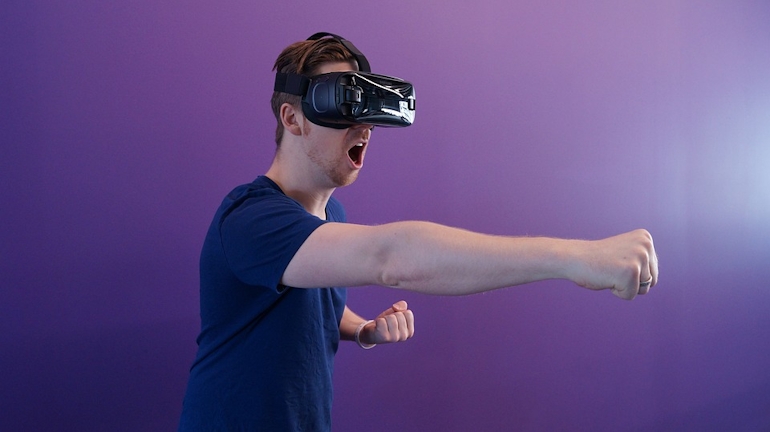 Person using a VR headset