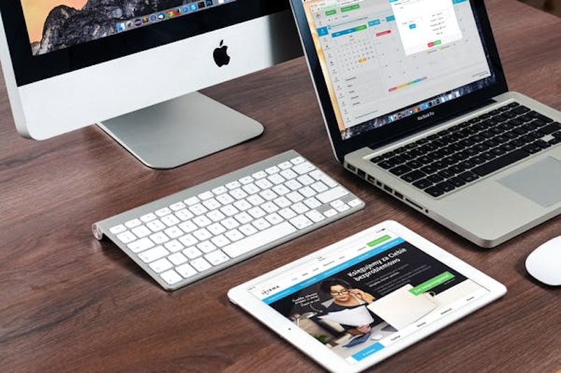 three different Apple devices