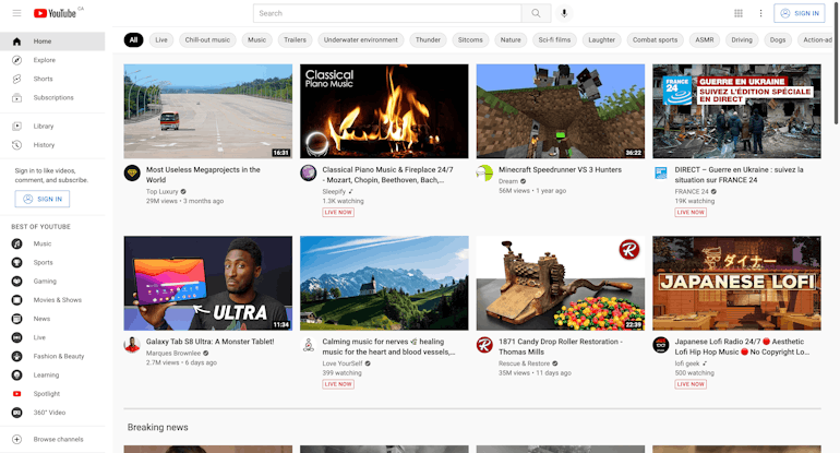 example of grid website layout