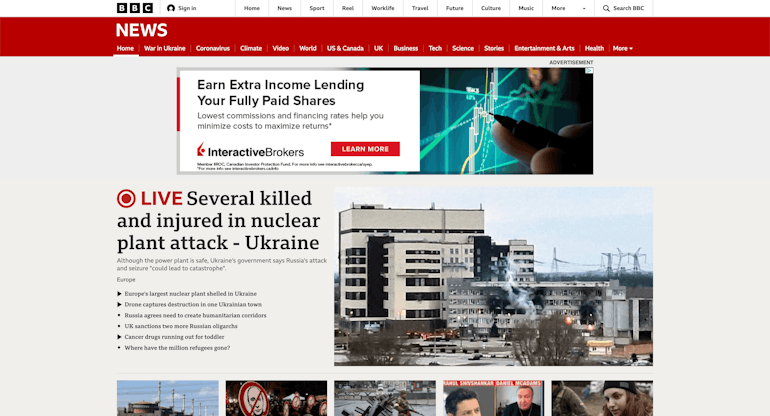 example of magazine style website layout