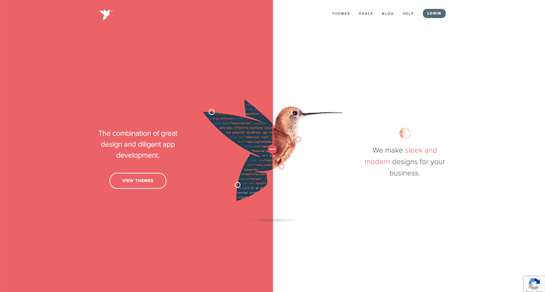 example of two column website layout