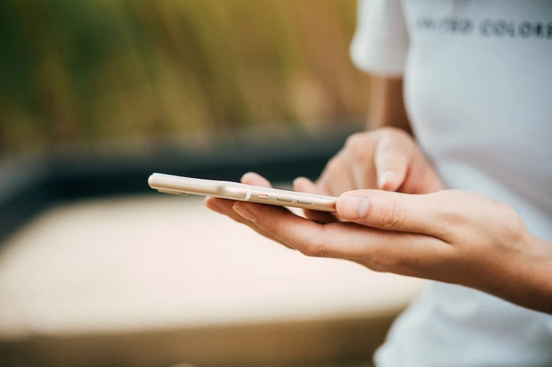 Person holding smartphone