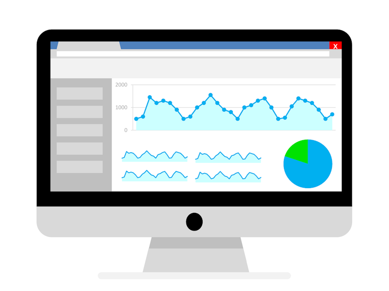 Showing fundamentals of data visualization at laptop and mobile screens